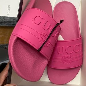 Gucci Slides Pink Rubber